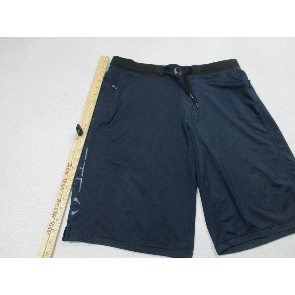 HYLETE Shorts Mens Medium Blue Athletic Training Zip Pocket Drawstring 12 Inseam